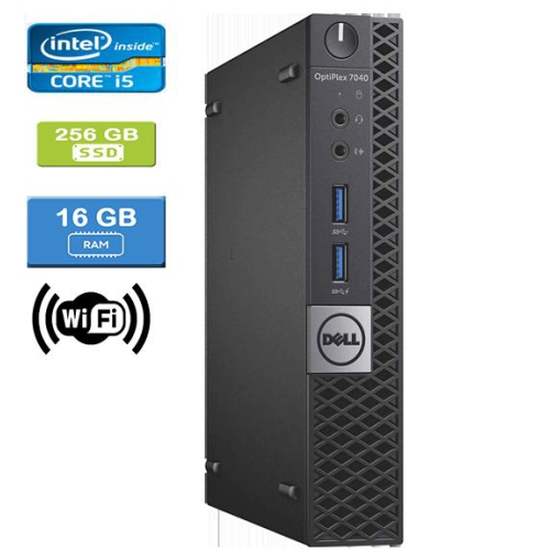 Refurbished - DELL 7040 MICRO Intel Core i5-6400T 2.20 GHz, 16GB, 256GB SSD, Win 10 Pro