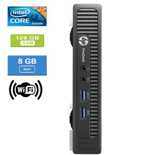 Refurbished - HP 600 G1 MINI Intel Core i3-4160T 3.10 GHz, 8GB, 128GB SSD, Win 10 Pro