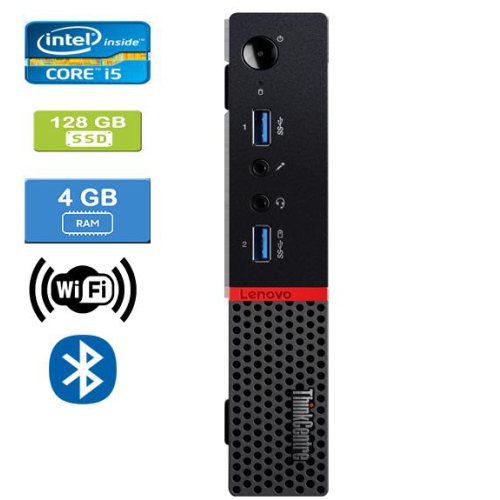 Refurbished - LENOVO M900 TINY Intel Core i5-6500T 2.50 GHz, 4GB, 128GB SSD, Win 10 Pro