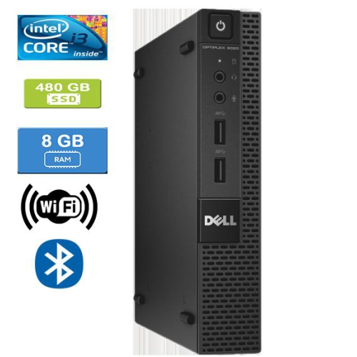 Refurbished - DELL 9020 MICRO Intel Core i3- 4160T 3.10 GHz, 8GB, 480GB SSD, Win 10 Pro