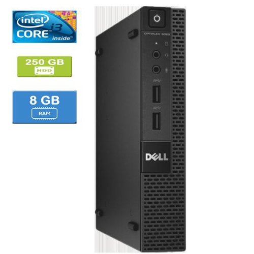 Refurbished - DELL 9020 MICRO Intel Core i3-4160T 3.10 GHz, 8GB, 250GB HDD, Win 10 Pro