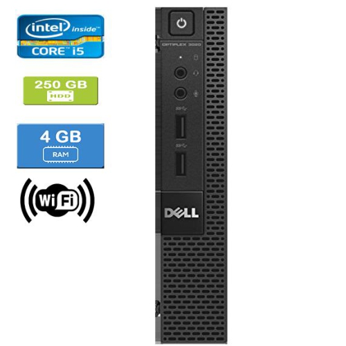Refurbished - DELL 3020 MICRO Intel Core i5-4570T 2.90 GHz, 4GB, 250GB HDD, Win 10 Pro