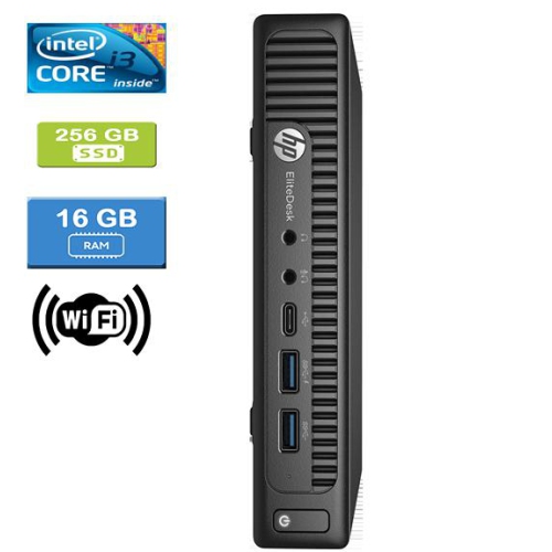 Refurbished - HP 800 G2 MINI Intel Core i3-6100T 3.20 GHz, 16GB, 256GB SSD, Win 10 Pro