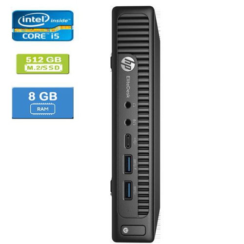 HP EliteDesk 800 G2 Mini Desktop - Intel Core i5-6500T, 8GB Memory, 512GB SSD, Win 10 Pro by HP - Refurbished condition - Image 2