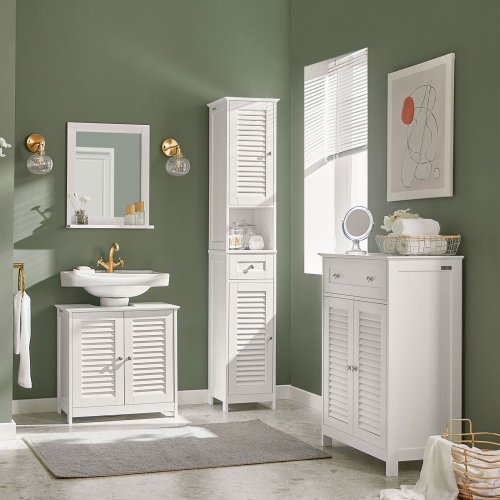 Meuble Colonne de Salle de Bain Armoire haute Meuble rangement FRG236-W SoBuy