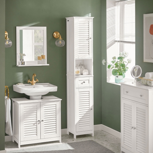 Meuble Colonne de Salle de Bain Armoire haute Meuble rangement FRG236-W SoBuy