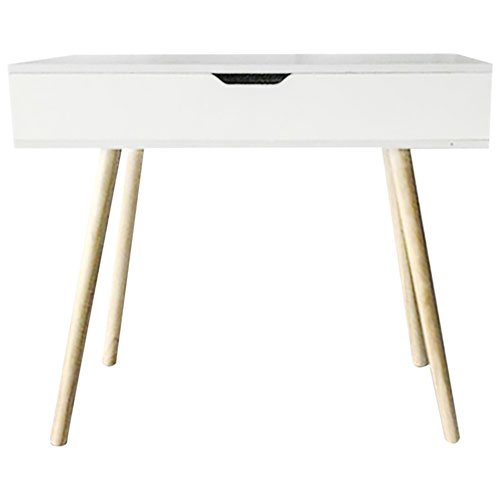 Modern 35.4"W Writing Desk with Storage - White