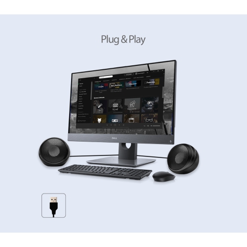 Adesso Xtream S4 2.0 Speaker with Inline Volume Control, Wired USB