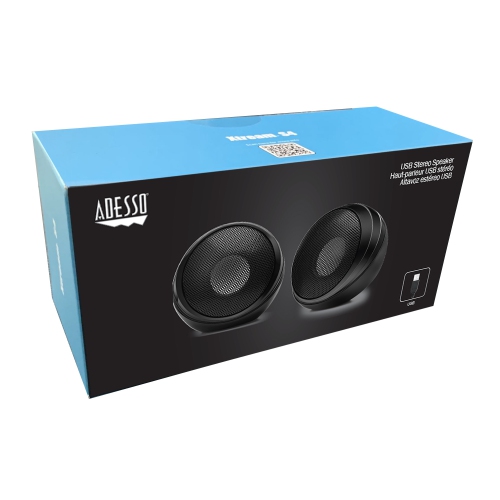 Adesso Xtream S4 2.0 Speaker with Inline Volume Control, Wired USB