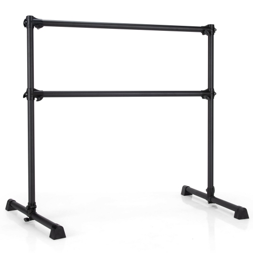 Gymax 4FT Portable Double Freestanding Ballet Barre Dancing Stretching