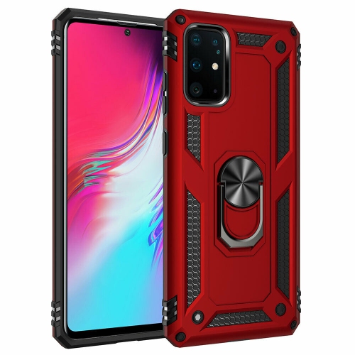 【CSmart】 Anti-Drop Hybrid Magnetic Hard Armor Case with Ring Holder for Samsung Galaxy A52 5G, Red