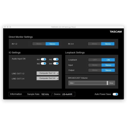 Tascam US-4x4HR midi Interface