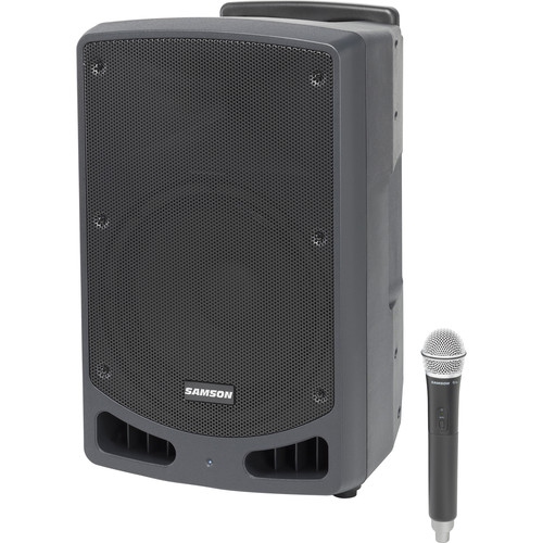 Samson 12 Inch 300 Watt Battery Powered Speaker with Wireless Microphone and Bluetooth
