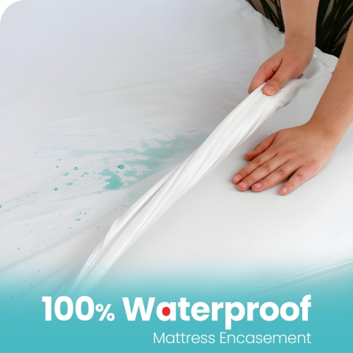 Canadian Linen Knitted Mattress Protector Twin XL 39"x80"x14" Fitted Waterproof Vinyl Free Stretchable Noiseless 17"Deep Pocket Mattress Bedding Cover