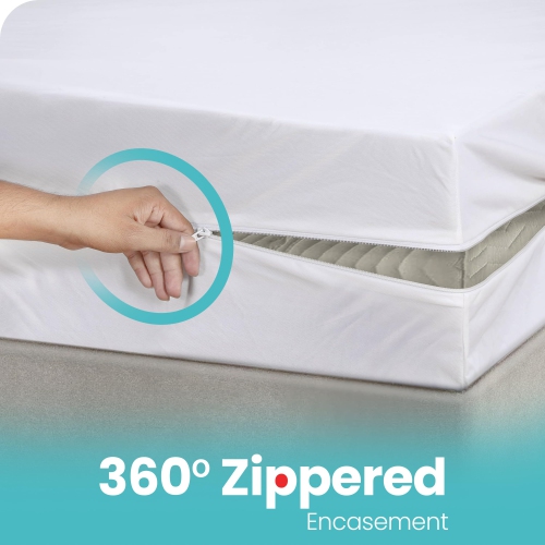 Housse de matelas en lin canadien à fermeture à glissière en tricot pour très grand lit housse étanche sans vinyle extensible de 78 x 80 x