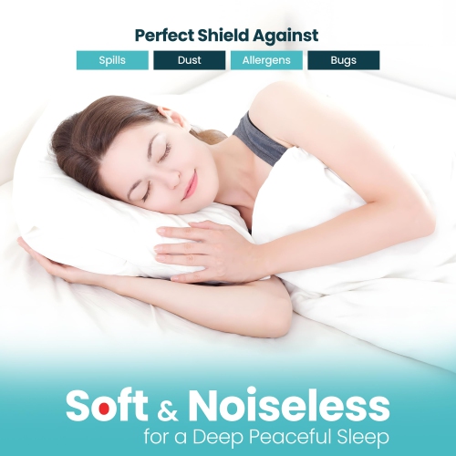 Canadian Linen Zippered Knitted Mattress Protector Queen XL 60"x80"x14"Fitted Stretchable Waterproof Bed Protection Noiseless 17"Pocket Mattress Cover