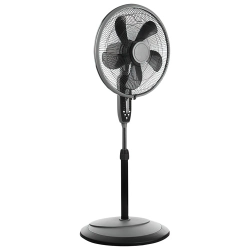 Ventilateur sur pied oscillant d'Ecohouzng - 16 po - Noir