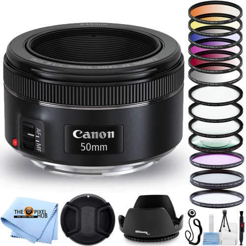 Canon EF 50mm f/1.8 STM Lens Bundle 4 - US Version w/ Seller Warranty
