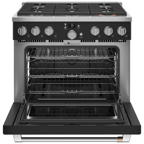 Café 36" 6.2 Cu. Ft. Fan Convection Freestanding Gas Range - Matte Black