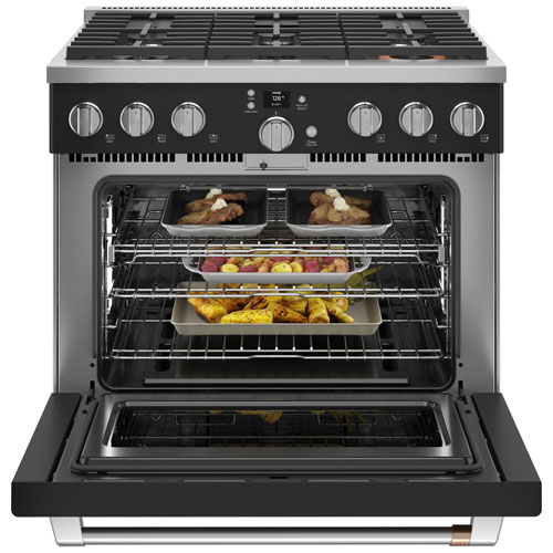 Café 36" 6.2 Cu. Ft. Fan Convection Freestanding Gas Range - Matte Black