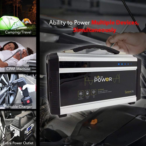 SereneLife Compact & Portable Power Generator, Rechargeable Battery, 60,000mAh