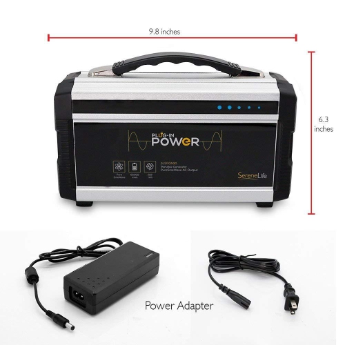 SereneLife Compact & Portable Power Generator, Rechargeable Battery, 60,000mAh