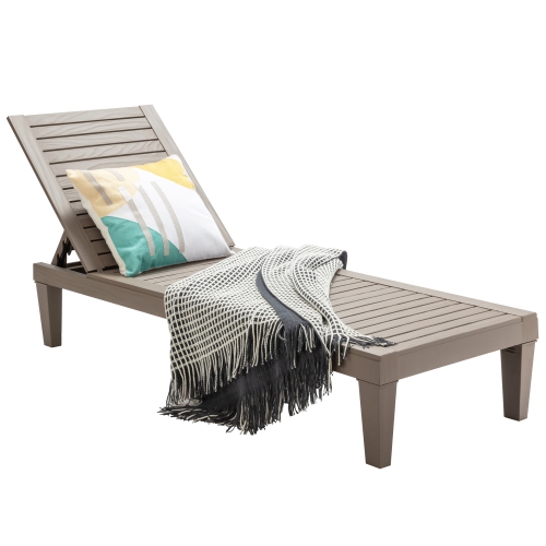 Costway 2 PCS Patio Lounge Chair Chaise Recliner Weather Resistant Adjust