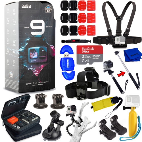 GOPRO  Hero9 Waterproof 5K Camcorder + Ext Batt + 32GB + Carry Case Bundle