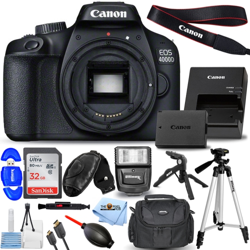 Ensemble appareil photo EOS 4000D 2 de Canon - version américaine avec garantie du vendeur