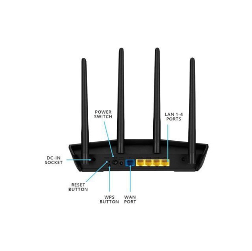 ASUS WIFI ROUTER AX1800 Dual Band 6 Supporting MU-MIMO and OFDMA technology, with AiProtection Classic Network Security, Compatible with ASUS AiMesh