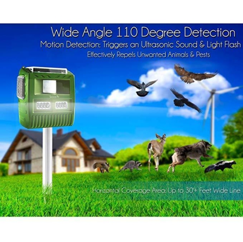 SereneLife Solar Ultrasonic Pest Repeller - Green