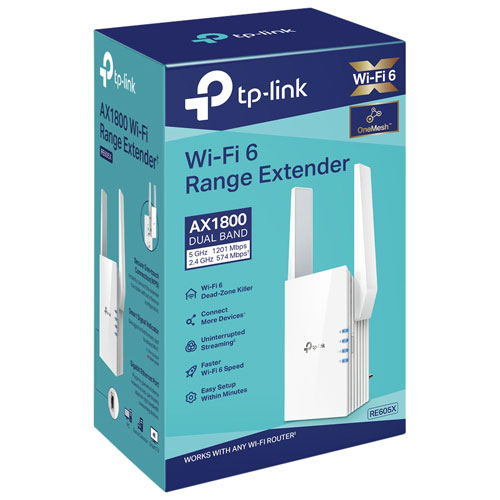 TP-Link Wireless AX1800 Dual-Band Wi-Fi 6 Range Extender (RE605X)