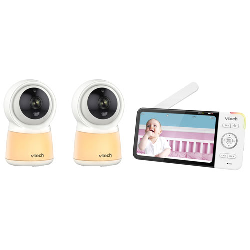 VTech 5" Video Baby Monitor with 2 Cameras, Night Light, Night Vison & Two-Way Audio