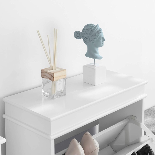 SoBuy FSR78-W,2 Drawers Shoe Cabinet Shoe Rack Shoe Storage Cupboard Organizer Unit