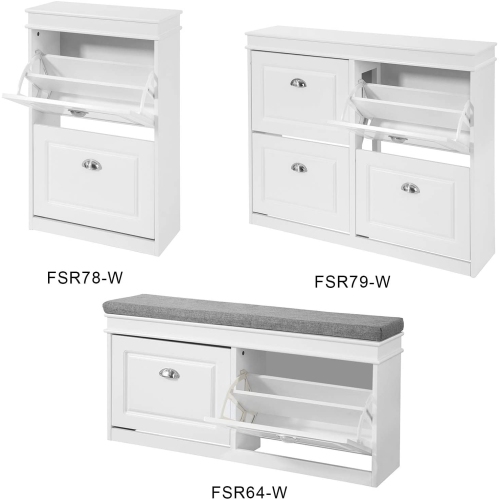 SoBuy FSR78-W,2 Drawers Shoe Cabinet Shoe Rack Shoe Storage Cupboard Organizer Unit