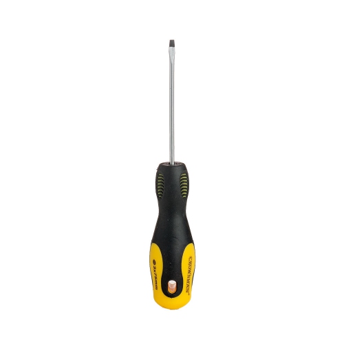 Magnetic Tip Slotted Screwdriver with Double Color TPR Handle, 3.0*75mm