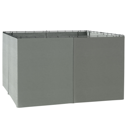 Image 1 of 9.. Outsunny 10' x 12' Universal Gazebo Sidewall Set with 4 Panels, Hooks/C-Rings Included for Pergolas & Cabanas, Dark Grey