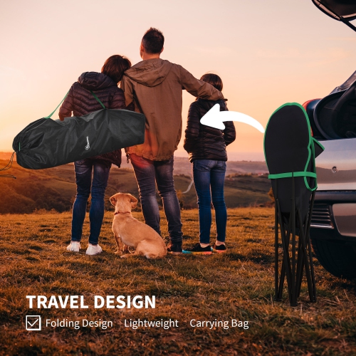 Outsunny Foldable Camping Chair Padded Moon Saucer Chair with Carry Bag, Storage Pocket for Outdoor, Beach, Picnic, Hiking, Fishing, Travel