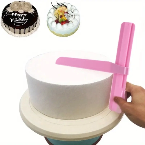 2 Pack Adjustable Edge Smoother Polisher Cake Scraper for Professional Looking Round Cakes/Fondant/Icing Baking Smoother & Polisher