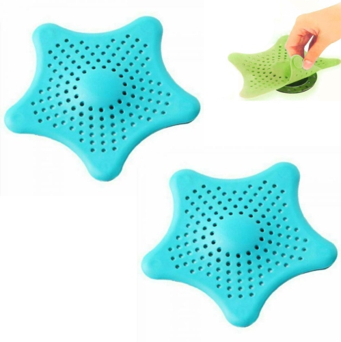 ISTAR Silicone Star Shaped Sink Strainer Filter, Bathroom Hair Catcher, Drain Strainers Cover Trap Basin Wash Basin Jali