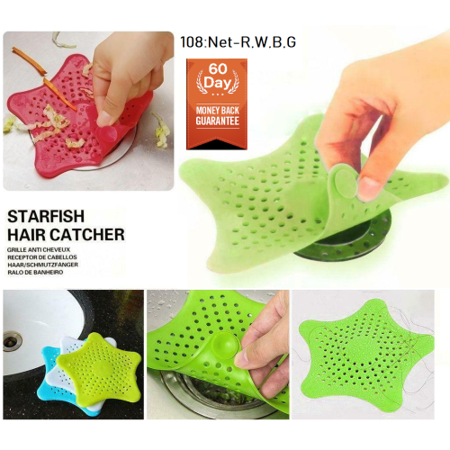 Réceptacle à cheveux en forme d’étoile en silicone pour évier de salle de bain, bouchon de trappe de drainage pour bouchon de lavabo pour bassin de