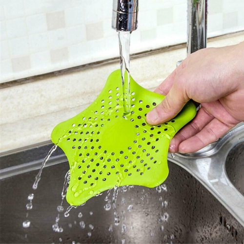 Réceptacle à cheveux en forme d’étoile en silicone pour évier de salle de bain, bouchon de trappe de drainage pour bouchon de lavabo pour bassin de