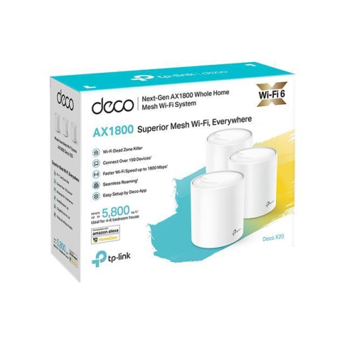 TP-LINK WIFI ROUTER Deco X20(3-pack) AX1800 Whole Home Mesh System