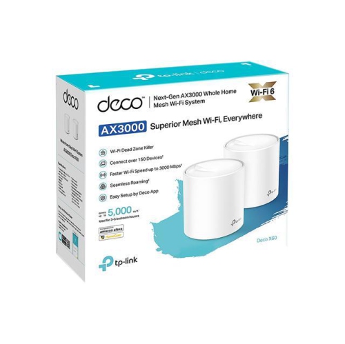 TP-LINK WIFI ROUTER Deco X60(2-pack) AX3000 Whole Home Mesh 6 System White