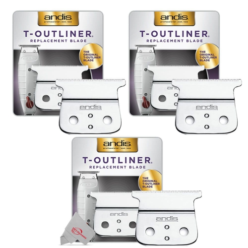 Three Packs Andis T-Outliner 04521 Carbon-Steel Hair Trimmer Blade