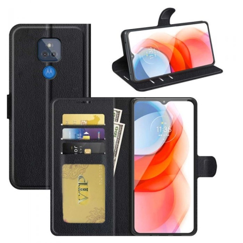 [CS] Motorola Moto G Play 2021 Case, Magnetic Leather Folio Wallet Flip Case Cover with Card Slot, Black