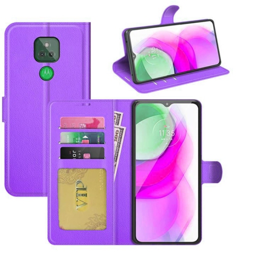 [CS] Motorola Moto G Play 2021 Case, Magnetic Leather Folio Wallet Flip Case Cover with Card Slot, Purple