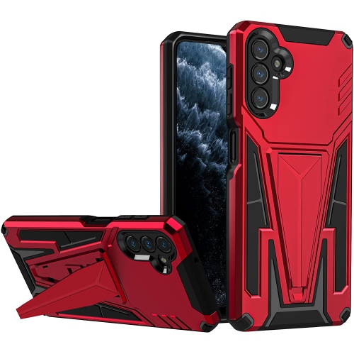【CSmart】 Shockproof Heavy Duty Rugged Defender Hard Case Kickstand Cover for Samsung Galaxy A32 5G, Red