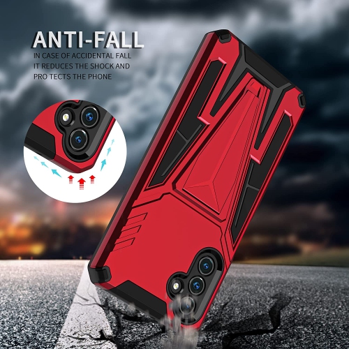 【couvercle de béquille robuste antichoc pour étui robuste antichoc CSmart personnalisé pour Galaxy A32 5G de Samsung, rouge