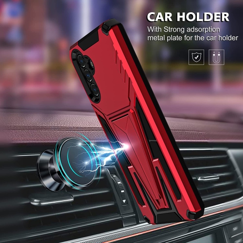 【couvercle de béquille robuste antichoc pour étui robuste antichoc CSmart personnalisé pour Galaxy A32 5G de Samsung, rouge